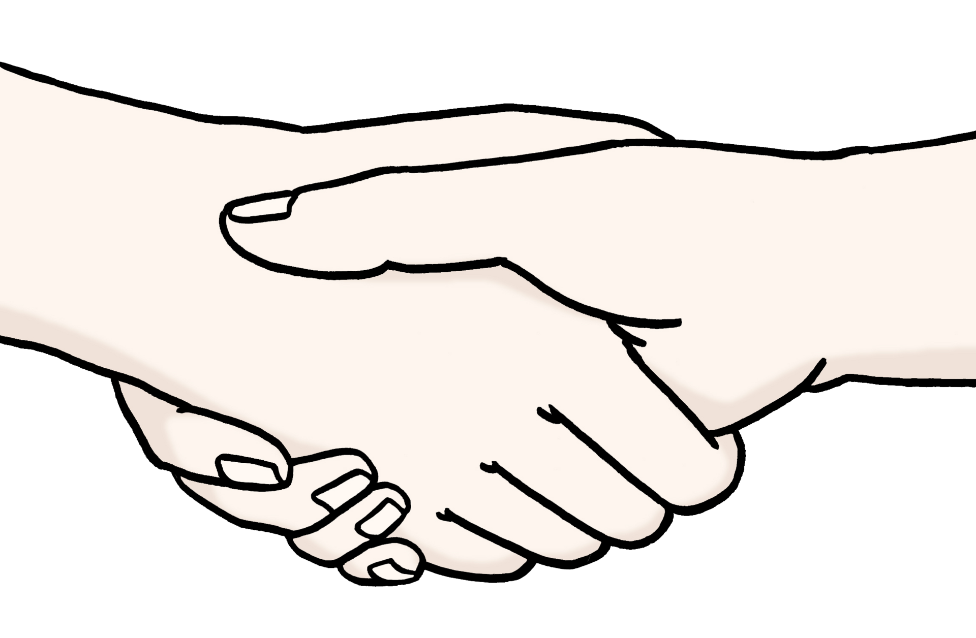 Illustration von Hände schütteln. 