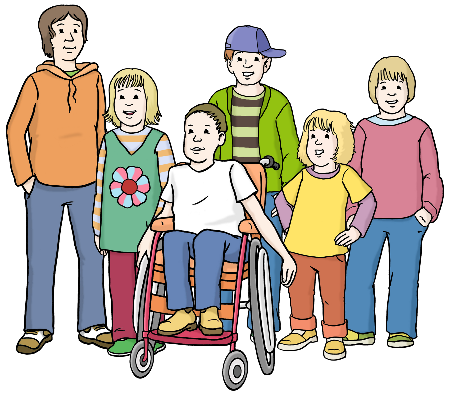 Eine Gruppe Kinder. 
