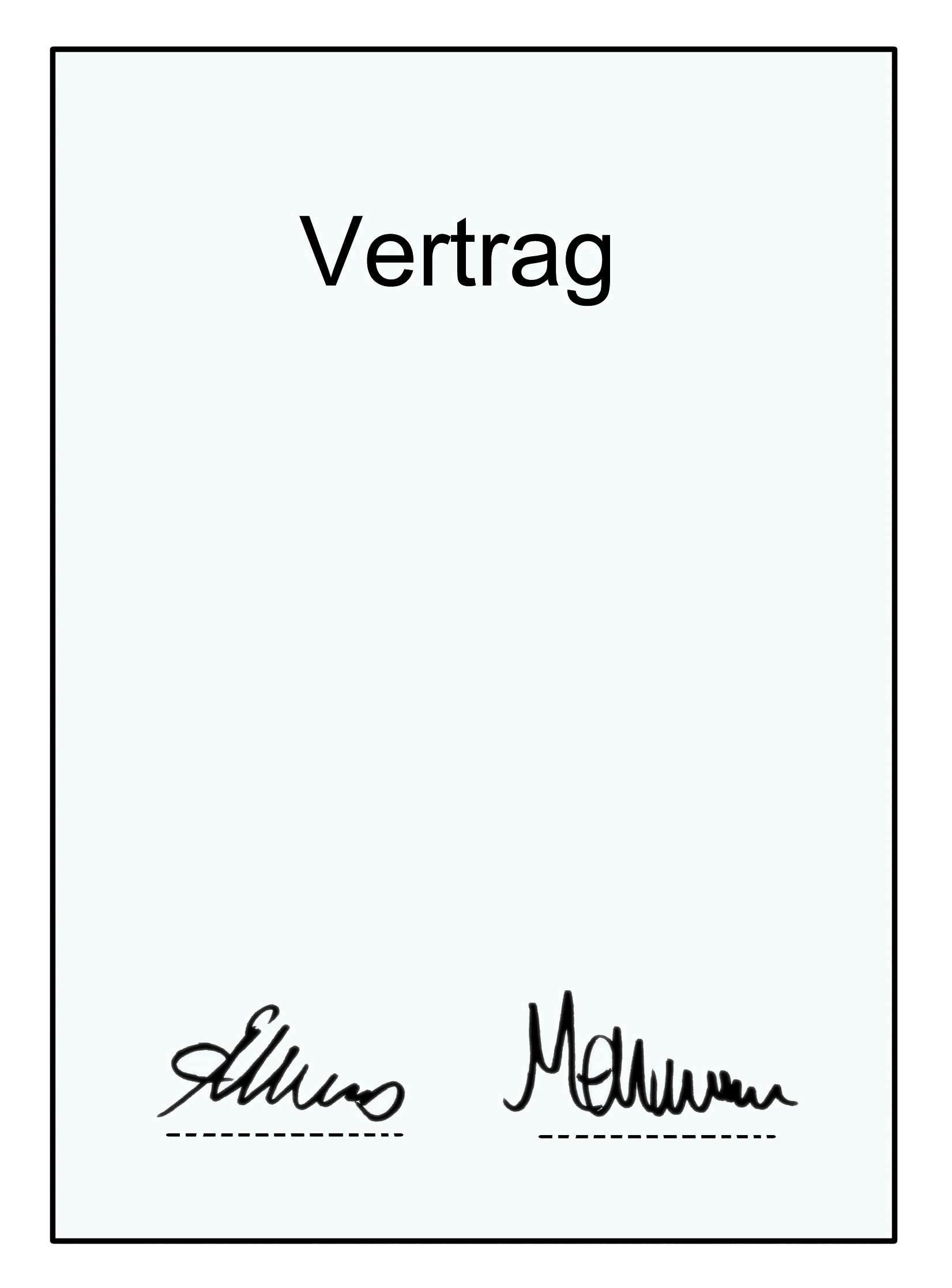 Eine Illustration von einem Vertrag. 